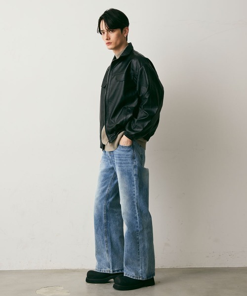 Shoowtime(ショウタイム)の「Vintage Like Straight Denim Pants / ビンテージライクストレートデニムパンツ(デニムパンツ・メンズ・ライトブルー/グレー/ブルー・MEDIUM/LARGE/X-LARGE)」の13枚目の写真