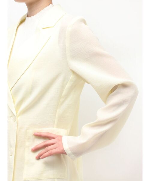 MERCURYDUO（マーキュリーデュオ）の「フラワーエンブロイダリーシアージャケット（テーラードジャケット・レディース・イエロー/グレー・FREE）」の10枚目の写真