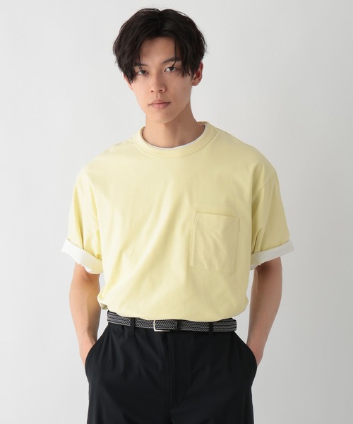 GLOBAL WORK(グローバルワーク)の「サラサラ快適DRYポケットTシャツ/636404(Tシャツ/カットソー・メンズ・ホワイト/アイボリー/オリーブ/ブラック/ブラウン/イエロー・SMALL/X-LARGE/LARGE/MEDIUM)」の6枚目の写真