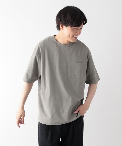 GLOBAL WORK(グローバルワーク)の「サラサラ快適DRYポケットTシャツ/636404(Tシャツ/カットソー・メンズ・ホワイト/アイボリー/オリーブ/ブラック/ブラウン・SMALL/X-LARGE/LARGE/MEDIUM)」の5枚目の写真