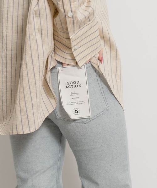 THE GOODLAND MARKET（ザグッドランドマーケット）の「ザ グッドランド マーケット　RE DENIM SEMI FLARE PANTS（デニムパンツ・レディース・ライトインディゴブルー・4/3/2/1）」の4枚目の写真