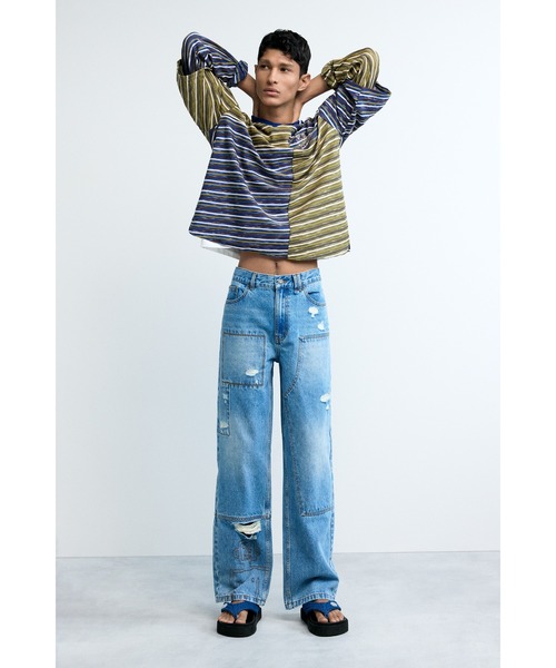 Desigual(デシグアル)の「ダメージ デニム パンツ / ストレートカット(デニムパンツ・メンズ・ブルー・S/M/XS/L/XXL)」の4枚目の写真