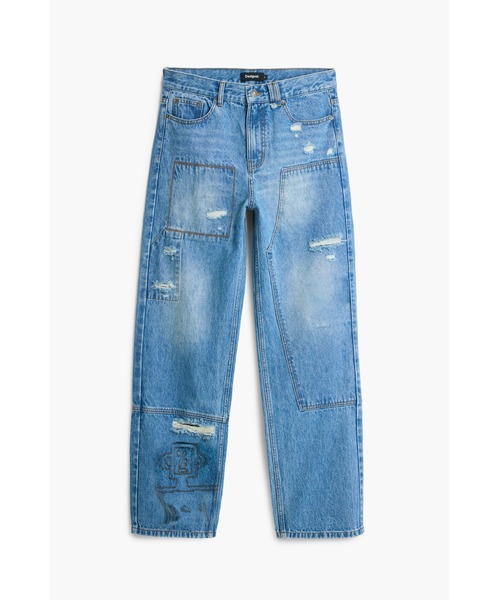 Desigual(デシグアル)の「ダメージ デニム パンツ / ストレートカット(デニムパンツ・メンズ・ブルー・S/M/XS/L/XXL)」の7枚目の写真