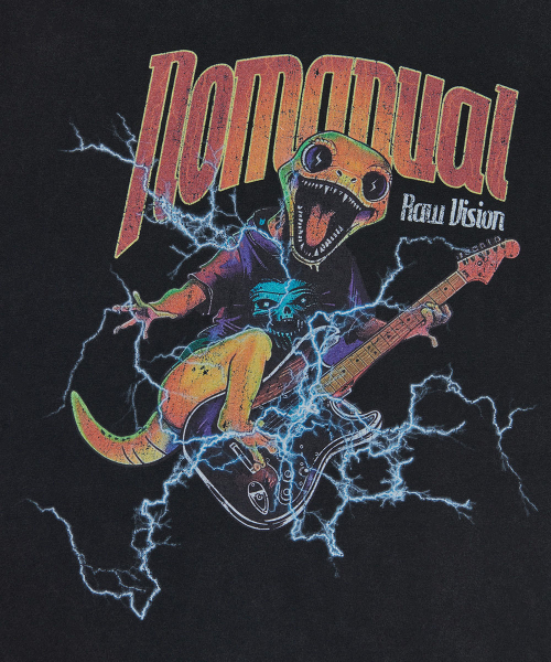 NOMANUAL(NOMANUAL)の「HEAVY METAL GECKO T-SHIRT - WASHED BLACK(Tシャツ/カットソー・レディース・その他・LARGE/SMALL/MEDIUM/X-LARGE)」の3枚目の写真