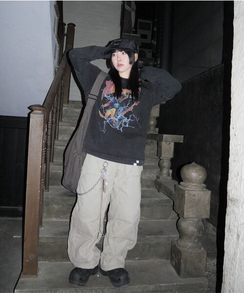 NOMANUAL(NOMANUAL)の「HEAVY METAL GECKO T-SHIRT - WASHED BLACK(Tシャツ/カットソー・レディース・その他・LARGE/SMALL/MEDIUM/X-LARGE)」の4枚目の写真