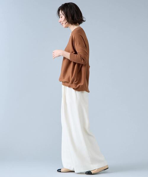 Liesse（リエス）の「【定番】Vネックドルマンニット（ニット/セーター・レディース・ネイビー/ブラウン/ライトブルー・FREE）」の14枚目の写真