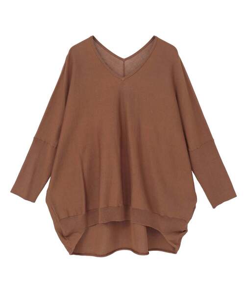 Liesse（リエス）の「【定番】Vネックドルマンニット（ニット/セーター・レディース・ネイビー/ブラウン/ライトブルー・FREE）」の16枚目の写真