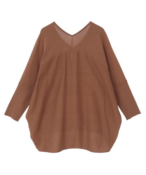 Liesse（リエス）の「【定番】Vネックドルマンニット（ニット/セーター・レディース・ネイビー/ブラウン/ライトブルー・FREE）」の17枚目の写真