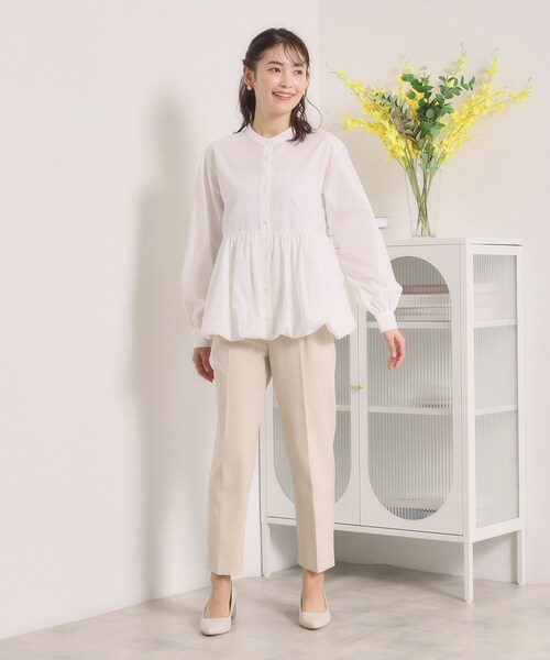 ITS'DEMO（イッツデモ）の「【洗濯機OK】バルーンヘムブラウス（シャツ/ブラウス・レディース・ライトイエロー系/オフホワイト/サックスブルー・00）」の6枚目の写真