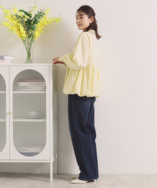 ITS'DEMO（イッツデモ）の「【洗濯機OK】バルーンヘムブラウス（シャツ/ブラウス・レディース・ライトイエロー系/オフホワイト/サックスブルー・00）」の14枚目の写真