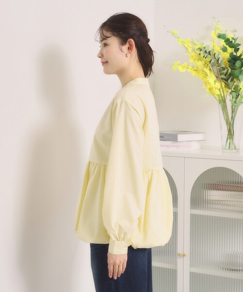 ITS'DEMO（イッツデモ）の「【洗濯機OK】バルーンヘムブラウス（シャツ/ブラウス・レディース・ライトイエロー系/オフホワイト/サックスブルー・00）」の17枚目の写真