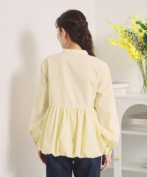 ITS'DEMO（イッツデモ）の「【洗濯機OK】バルーンヘムブラウス（シャツ/ブラウス・レディース・ライトイエロー系/オフホワイト/サックスブルー・00）」の18枚目の写真