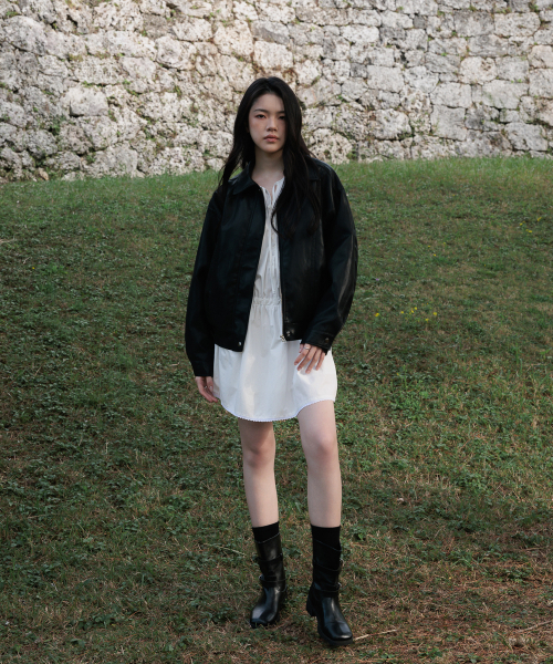 DEHEVE（デヘヴェ）の「Back Logo Leather Jacket [Black]（ライダースジャケット・レディース・ブラック・FREE）」の11枚目の写真