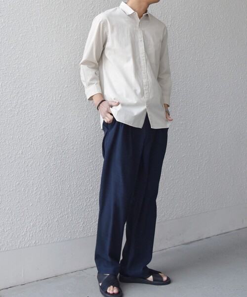 SHIPS any（シップス エニィ）の「SHIPS any:〈洗濯機可能〉コットン/リネン 7分袖 ポケット レギュラー シャツ 26SS◆（シャツ/ブラウス・メンズ・チャコールグレー/ナチュラル/オリーブ/ブルー/ネイビー・LARGE/MEDIUM/X-LARGE/SMALL）」の8枚目の写真