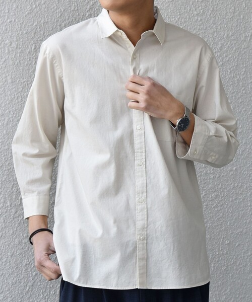 SHIPS any（シップス エニィ）の「SHIPS any:〈洗濯機可能〉コットン/リネン 7分袖 ポケット レギュラー シャツ 26SS◆（シャツ/ブラウス・メンズ・チャコールグレー/ナチュラル/オリーブ/ブルー/ネイビー・LARGE/MEDIUM/X-LARGE/SMALL）」の9枚目の写真