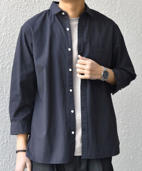 SHIPS any（シップス エニィ）の「SHIPS any:〈洗濯機可能〉コットン/リネン 7分袖 ポケット レギュラー シャツ 26SS◆（シャツ/ブラウス・メンズ・チャコールグレー/ナチュラル/オリーブ/ブルー/ネイビー・LARGE/MEDIUM/X-LARGE/SMALL）」の14枚目の写真