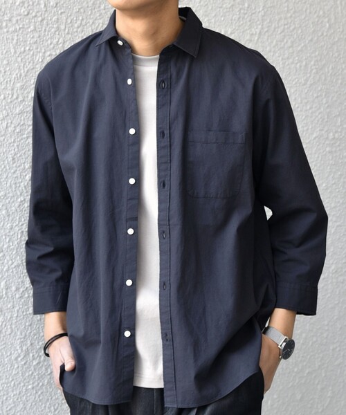 SHIPS any（シップス エニィ）の「SHIPS any:〈洗濯機可能〉コットン/リネン 7分袖 ポケット レギュラー シャツ 26SS◆（シャツ/ブラウス・メンズ・チャコールグレー/ナチュラル/オリーブ/ブルー/ネイビー・LARGE/MEDIUM/X-LARGE/SMALL）」の15枚目の写真