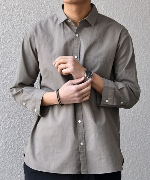 SHIPS any（シップス エニィ）の「SHIPS any:〈洗濯機可能〉コットン/リネン 7分袖 ポケット レギュラー シャツ 26SS◆（シャツ/ブラウス・メンズ・チャコールグレー/ナチュラル/オリーブ/ブルー/ネイビー・LARGE/MEDIUM/X-LARGE/SMALL）」の19枚目の写真