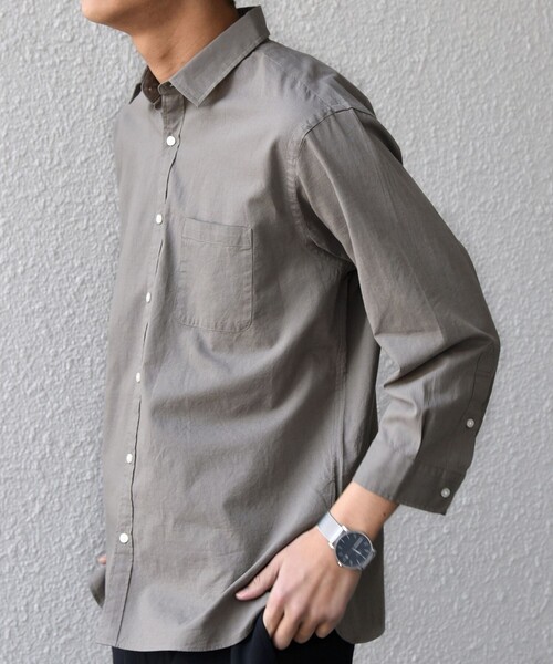SHIPS any（シップス エニィ）の「SHIPS any:〈洗濯機可能〉コットン/リネン 7分袖 ポケット レギュラー シャツ 26SS◆（シャツ/ブラウス・メンズ・チャコールグレー/ナチュラル/オリーブ/ブルー/ネイビー・LARGE/MEDIUM/X-LARGE/SMALL）」の20枚目の写真