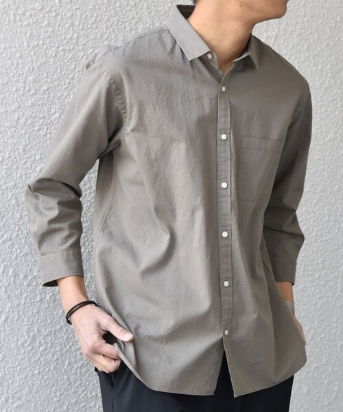 SHIPS any（シップス エニィ）の「SHIPS any:〈洗濯機可能〉コットン/リネン 7分袖 ポケット レギュラー シャツ 26SS◆（シャツ/ブラウス・メンズ・チャコールグレー/ナチュラル/オリーブ/ブルー/ネイビー・LARGE/MEDIUM/X-LARGE/SMALL）」の21枚目の写真
