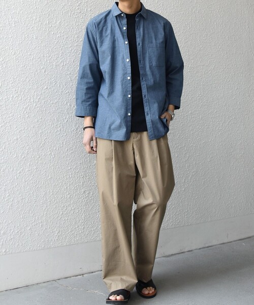 SHIPS any（シップス エニィ）の「SHIPS any:〈洗濯機可能〉コットン/リネン 7分袖 ポケット レギュラー シャツ 26SS◆（シャツ/ブラウス・メンズ・チャコールグレー/ナチュラル/オリーブ/ブルー/ネイビー・LARGE/MEDIUM/X-LARGE/SMALL）」の22枚目の写真