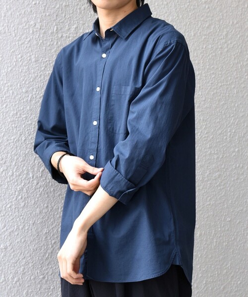 SHIPS any(シップス エニィ)の「SHIPS any:〈洗濯機可能〉コットン/リネン 7分袖 ポケット レギュラー シャツ 26SS◇(シャツ/ブラウス・メンズ・チャコールグレー/ナチュラル/オリーブ/ブルー/ネイビー・LARGE/MEDIUM/X-LARGE/SMALL)」の14枚目の写真