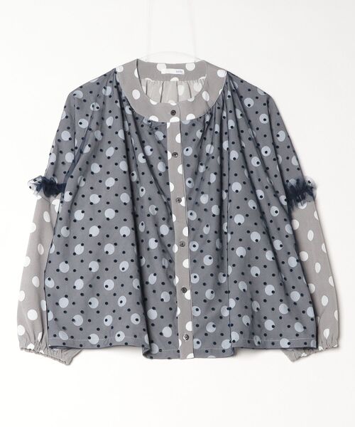 sandy（サンディー）の「ドットレイヤードドルマンブラウス（シャツ/ブラウス・レディース・ブルー/グレー/ブラック・FREE）」の2枚目の写真