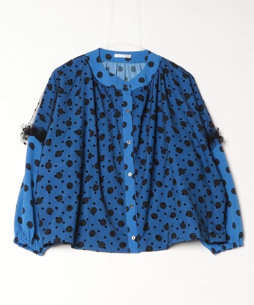 sandy（サンディー）の「ドットレイヤードドルマンブラウス（シャツ/ブラウス・レディース・ブルー/グレー/ブラック・FREE）」の3枚目の写真