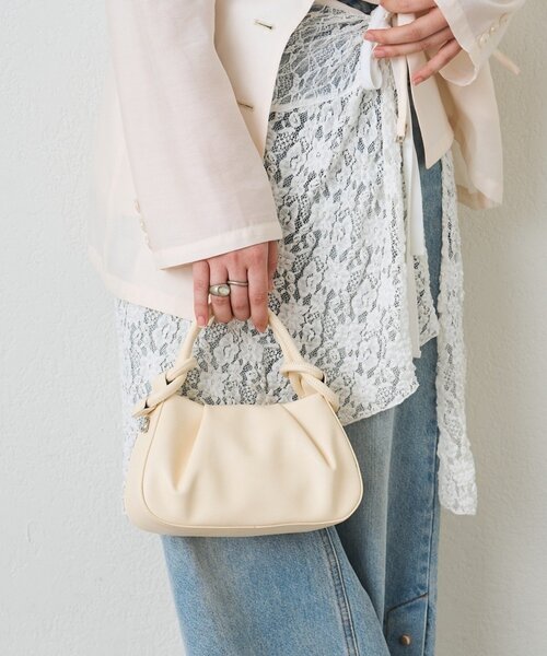mystic(ミスティック)の「リングハンドルミニBAG(ハンドバッグ・レディース・ブラック/オフホワイト・ONE SIZE)」の3枚目の写真