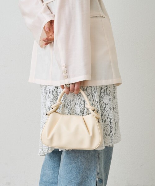 mystic(ミスティック)の「リングハンドルミニBAG(ハンドバッグ・レディース・ブラック/オフホワイト・ONE SIZE)」の4枚目の写真
