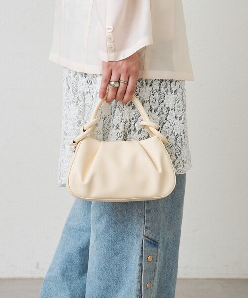 mystic(ミスティック)の「リングハンドルミニBAG(ハンドバッグ・レディース・ブラック/オフホワイト・ONE SIZE)」の5枚目の写真