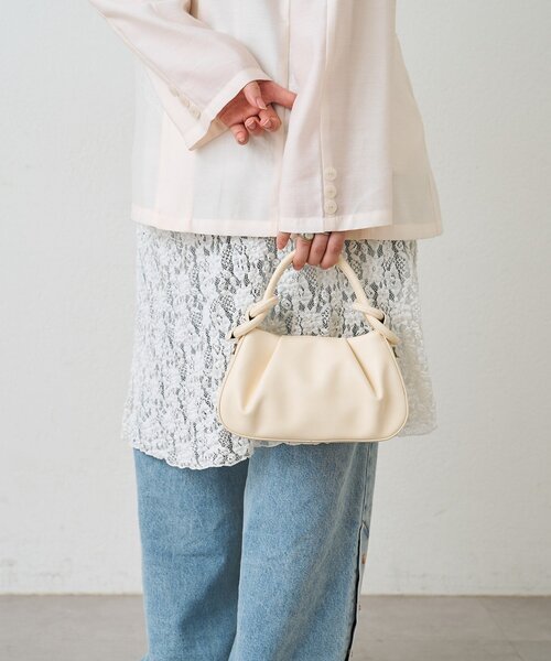 mystic(ミスティック)の「リングハンドルミニBAG(ハンドバッグ・レディース・ブラック/オフホワイト・ONE SIZE)」の6枚目の写真