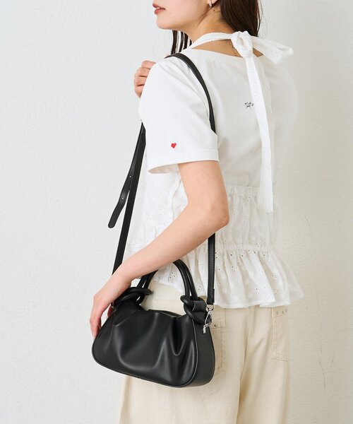 mystic(ミスティック)の「リングハンドルミニBAG(ハンドバッグ・レディース・ブラック/オフホワイト・ONE SIZE)」の9枚目の写真