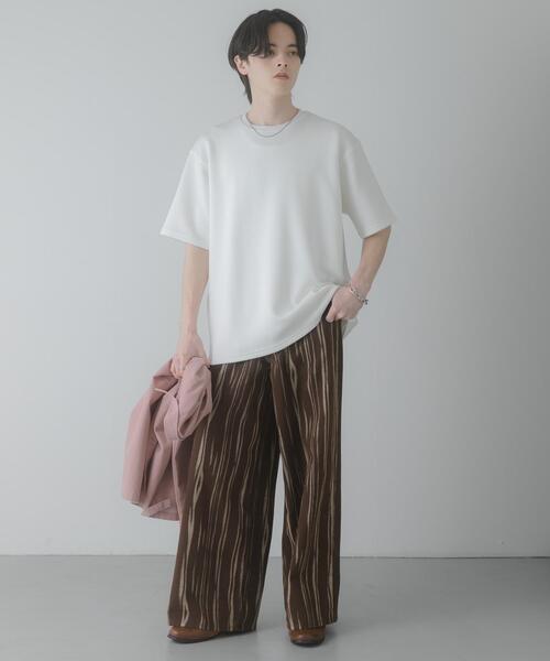 SENSE OF PLACE by URBAN RESEARCH（センスオブプレイスバイアーバンリサーチ）の「『一部WEB限定カラー』『接触冷感/速乾』ダンボールポンチショートスリーブTシャツ（Tシャツ/カットソー・メンズ・ライトベージュ/ブラック/イエロー/チャコールグレー/ブラウン/グリーン/ホワイト・LARGE/MEDIUM）」の8枚目の写真