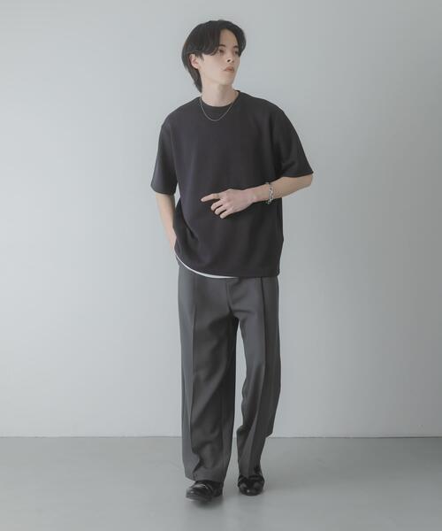 SENSE OF PLACE by URBAN RESEARCH（センスオブプレイスバイアーバンリサーチ）の「『一部WEB限定カラー』『接触冷感/速乾』ダンボールポンチショートスリーブTシャツ（Tシャツ/カットソー・メンズ・ライトベージュ/ブラック/イエロー/チャコールグレー/ブラウン/グリーン/ホワイト・LARGE/MEDIUM）」の17枚目の写真