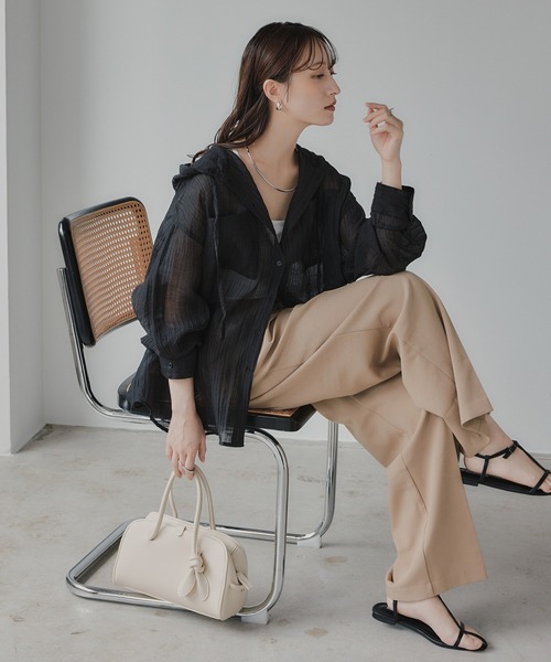 210nouve（トゥージュヌーブ）の「シアー フード オーバーサイズ シャツ（シャツ/ブラウス・レディース・ホワイト・FREE）」の18枚目の写真