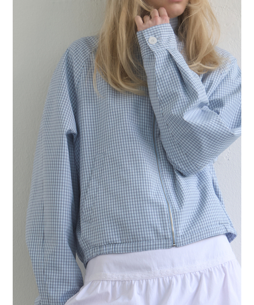 Kijun(キジュン)の「Regular Check Blouson Sky Blue(ブルゾン・レディース・その他・MEDIUM/SMALL)」の6枚目の写真