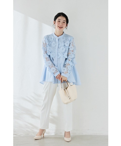 cawaii(カワイイ)の「お腹も背中も、気にしない。ふわりトップス(シャツ/ブラウス・レディース・ホワイト/ブルー・FREE)」の6枚目の写真