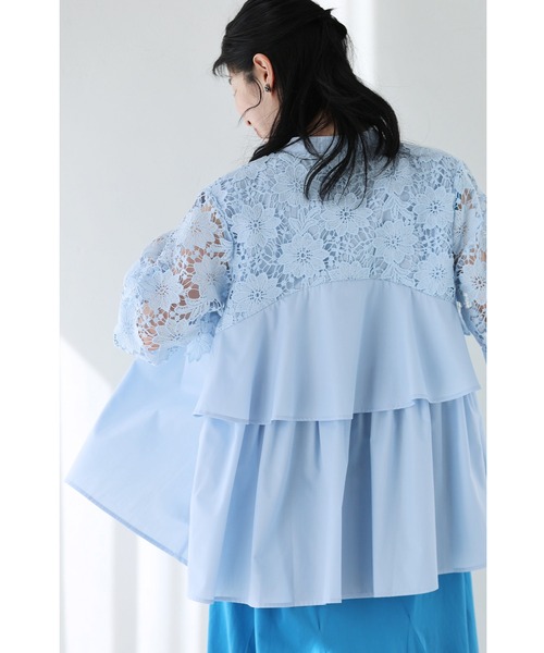 cawaii(カワイイ)の「お腹も背中も、気にしない。ふわりトップス(シャツ/ブラウス・レディース・ホワイト/ブルー・FREE)」の12枚目の写真