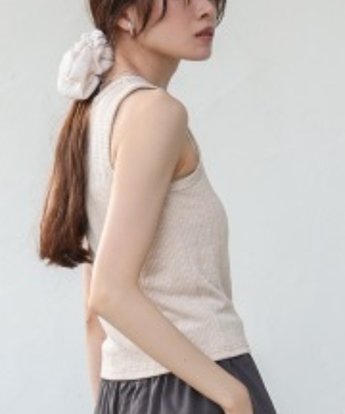 Bab（バブ）の「ランダムリブタンクトップ（タンクトップ・レディース・ブラック/ピンク/ベージュ・FREE）」の3枚目の写真