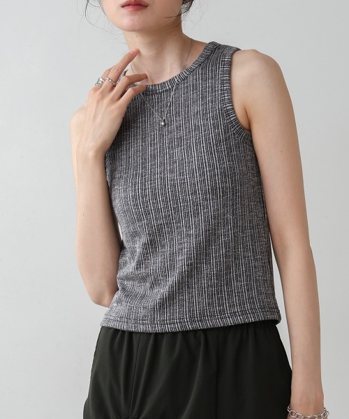 Bab（バブ）の「ランダムリブタンクトップ（タンクトップ・レディース・ブラック/ピンク/ベージュ・FREE）」の2枚目の写真