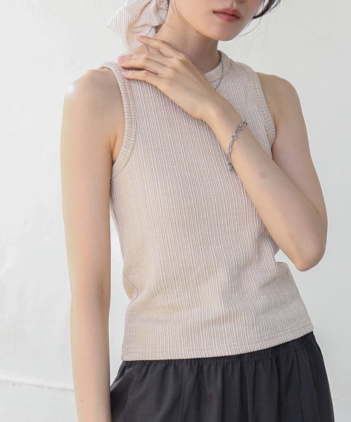 Bab（バブ）の「ランダムリブタンクトップ（タンクトップ・レディース・ブラック/ピンク/ベージュ・FREE）」の22枚目の写真