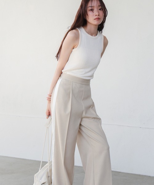 Bab（バブ）の「ランダムリブタンクトップ（タンクトップ・レディース・ブラック/ピンク/ベージュ・FREE）」の7枚目の写真