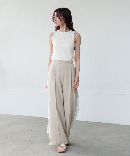 Bab（バブ）の「ランダムリブタンクトップ（タンクトップ・レディース・ブラック/ピンク/ベージュ・FREE）」の8枚目の写真