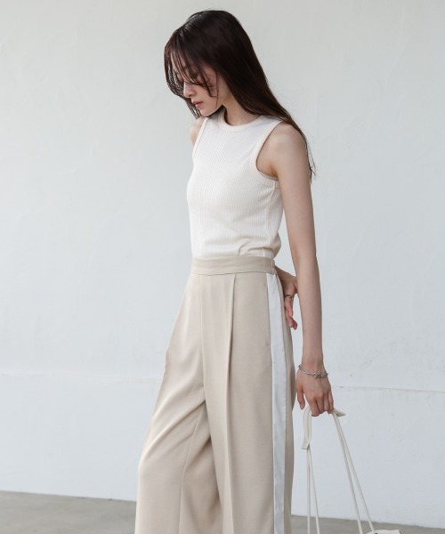 Bab（バブ）の「ランダムリブタンクトップ（タンクトップ・レディース・ブラック/ピンク/ベージュ・FREE）」の10枚目の写真