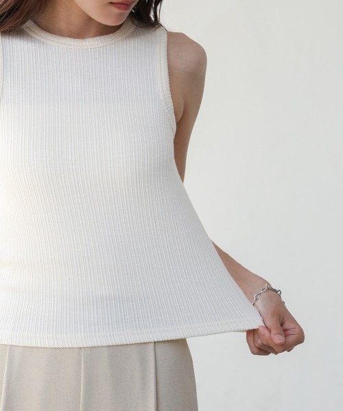 Bab（バブ）の「ランダムリブタンクトップ（タンクトップ・レディース・ブラック/ピンク/ベージュ・FREE）」の17枚目の写真