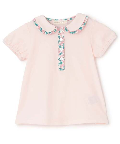 sense of wonder(センスオブワンダー)の「小花柄コンビブラウス(シャツ/ブラウス・キッズ・オフホワイト/ライトピンク・130cm/110cm/120cm/100cm/90cm/80cm)」の2枚目の写真