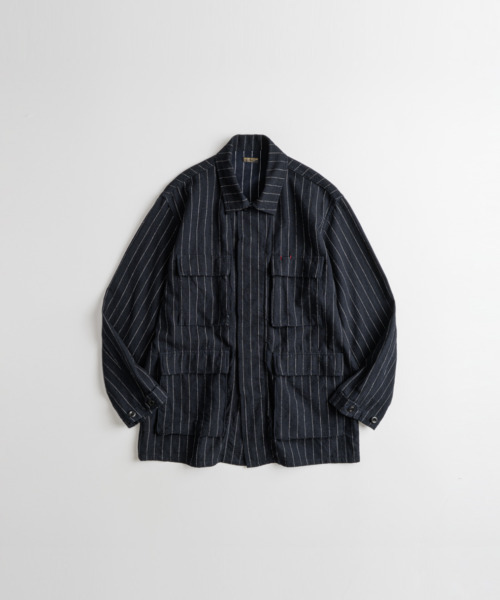 BEHEAVYER(ビヘイビアー)の「WASHED LINEN BDU JACKET navy stripe(その他アウター・メンズ・その他・2/4/3)」の2枚目の写真