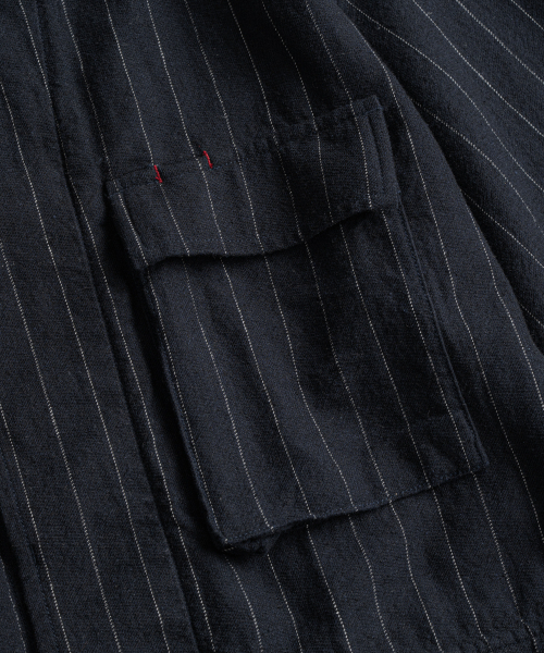 BEHEAVYER(ビヘイビアー)の「WASHED LINEN BDU JACKET navy stripe(その他アウター・メンズ・その他・2/4/3)」の5枚目の写真