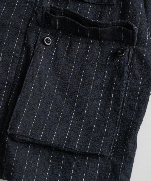 BEHEAVYER(ビヘイビアー)の「WASHED LINEN BDU JACKET navy stripe(その他アウター・メンズ・その他・2/4/3)」の8枚目の写真